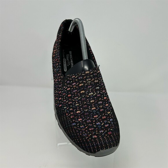 Skechers Slip-On Loafer Flats Womens Black Multi Speckled Knit Casual Size 10 - Picture 2 of 13